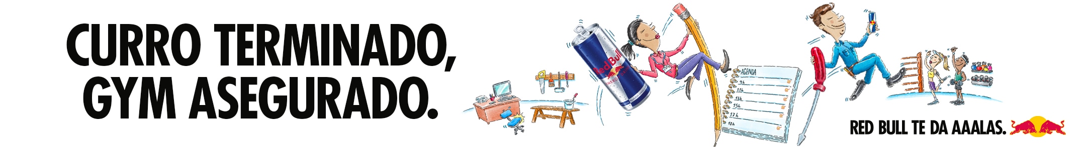 Curro terminado, plan asegurado. ¿El truco para llegar a tiempo a todo? Tener un Red Bull frío a mano.